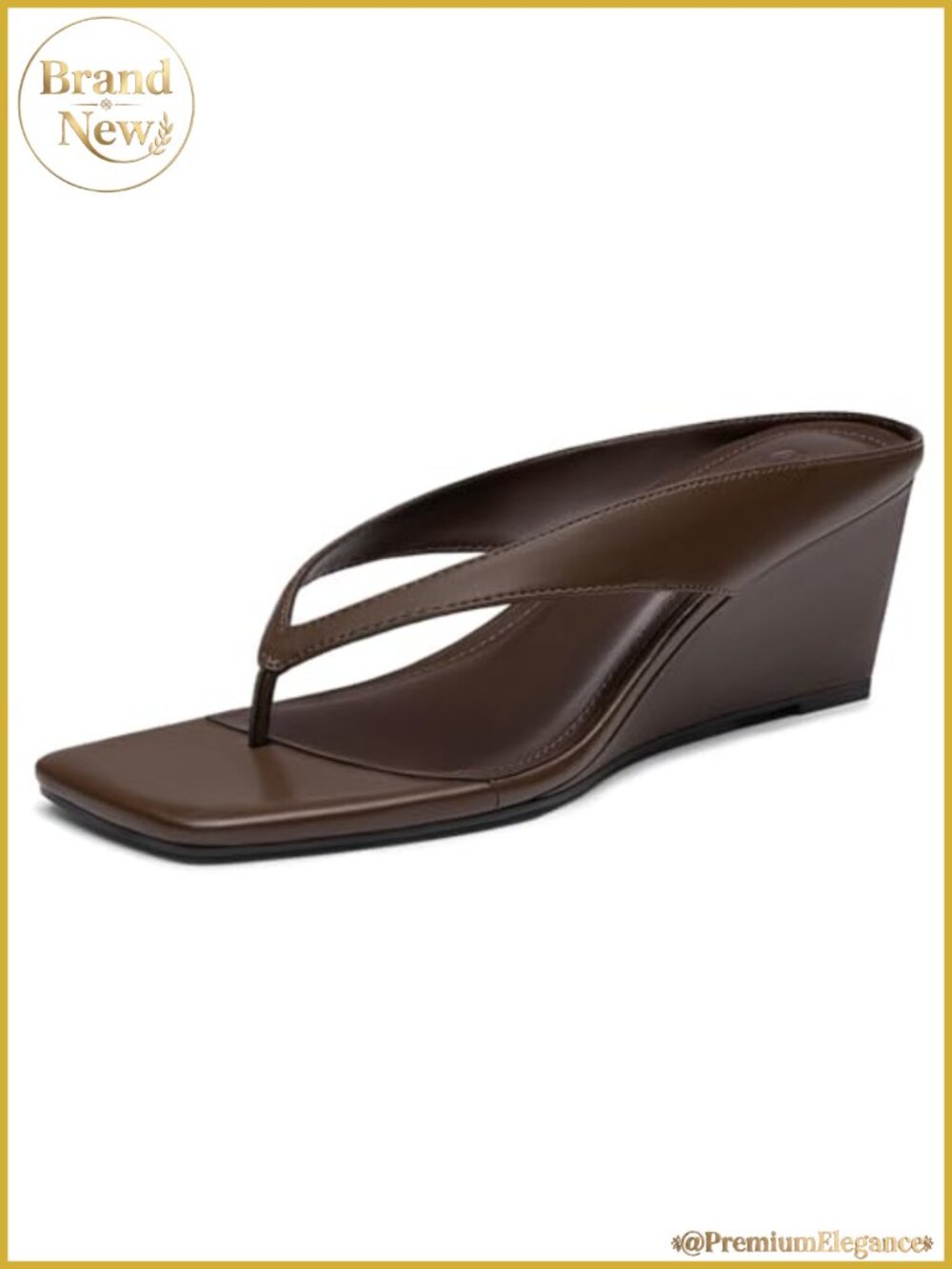 Women's Thong Wedge Flip Flops with Cushioned Footbed and 2.4-Inch Heel